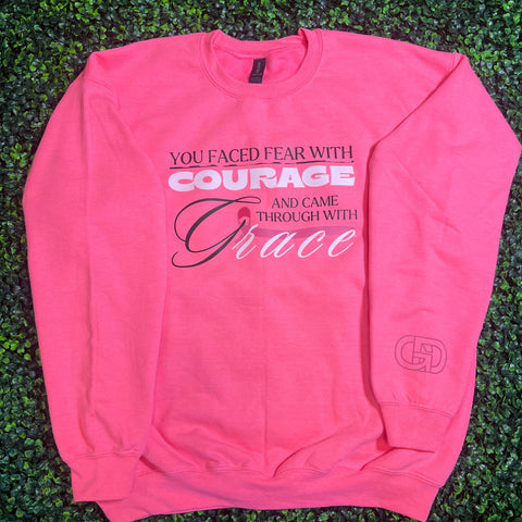 Pink Courage - Breast Cancer - Crewneck Sweater